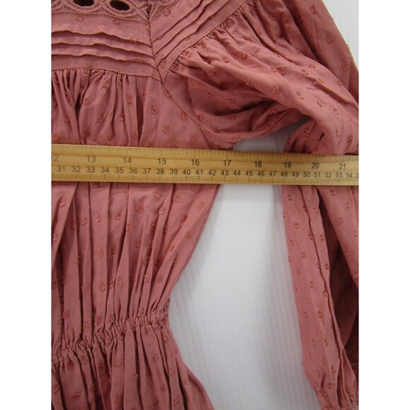 Zara Dress XS Fit Flare Mini Embroidered Eyelet Boho Cottagecore NEW - Picture 5 of 15